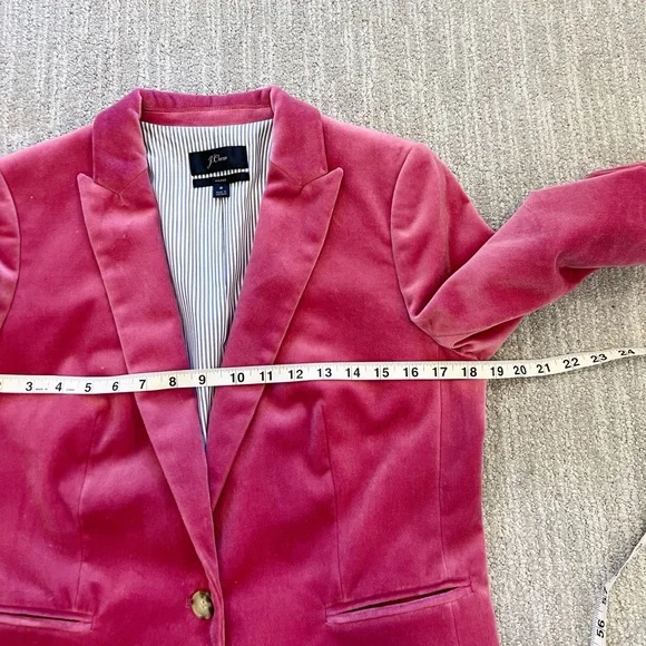 J Crew Pink Velvet Parke Blazer - Picture 12 of 13
